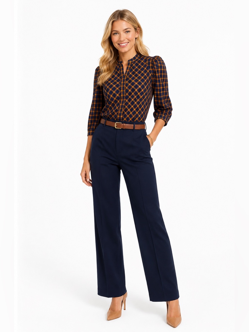 Eva Franco Plaid Top